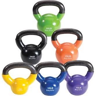 Body Solid KBVS70-PACK Vinyl Coated Kettle Bells44; Set of 5 to 20 - GymBasis Store