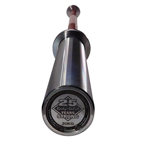 Body-Solid 7' Olympic Weight Lifting Bar 20KG - USA-Made 25th Anniversary RED Edition - 1200 lb Capacity - GymBasis Store