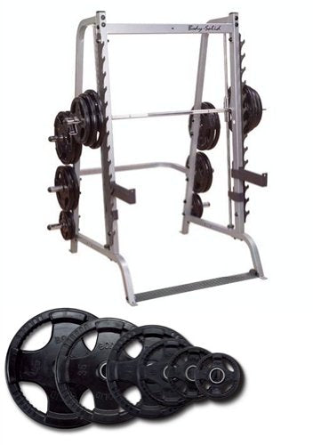 Body Solid Series 7 Smith Machine with 255 lb Rubber Olympic Set - GymBasis Store