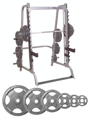 Body Solid Series 7 Smith Machine with 255 lb Olympic Set - GymBasis Store
