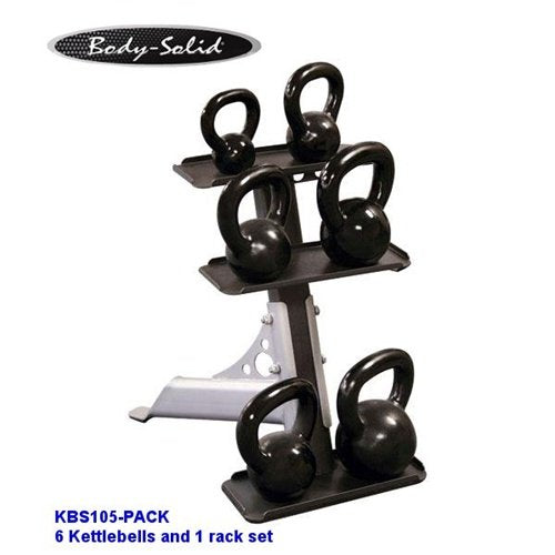 Body Solid 5 lb to 30 lb Kettlebell Set With Rack - GymBasis Store