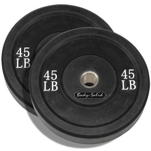 Body Solid Bumper Plates - 45 lb Pair - Black - GymBasis Store
