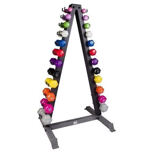 Body Solid GDR24-NPACK 12 Pairs Neoprene Dumbbells 1-15lbs with GDR24 - GymBasis Store