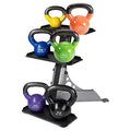 Body Solid Vinyl Coated Colored Kettlebells 5 - 30LBS with Rack - GymBasis Store