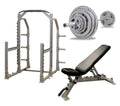 Body Solid Pro Multi Squat Rack With FID Bench And 300 lb Olympic Set - GymBasis Store