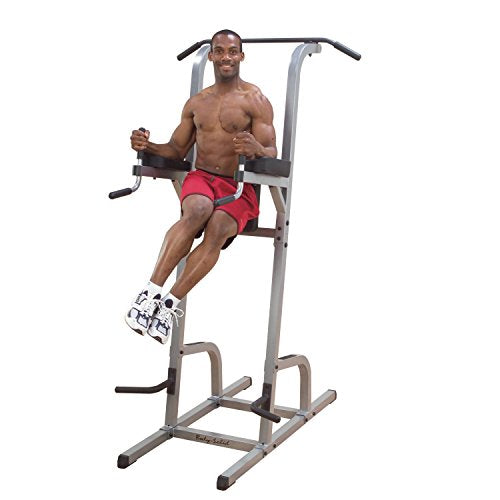 Body-Solid GVKR82 Multi-Function Power Tower With Vertical Knee Raise, Dip Station, Push-Up station, and Pull-Up Station Featuring A Narrow and Wide Grip - GymBasis Store