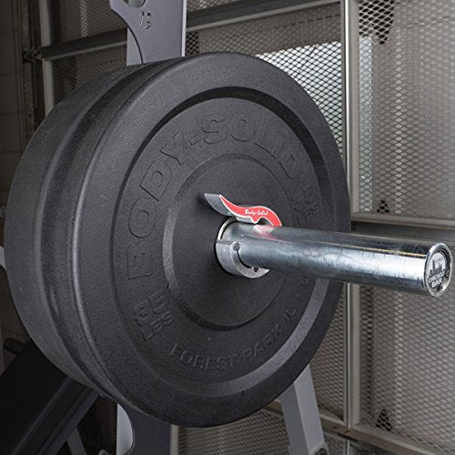 Body-Solid Roepke NATURAL Aluminum Olympic Collars (Pair) - USA-Made Lever Compression Bar Clamps - Barbell Clamps - GymBasis Store