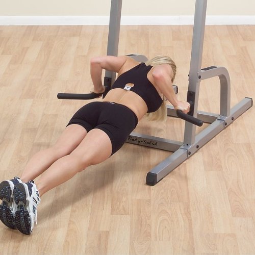 Body-Solid GVKR82 Multi-Function Power Tower With Vertical Knee Raise, Dip Station, Push-Up station, and Pull-Up Station Featuring A Narrow and Wide Grip - GymBasis Store