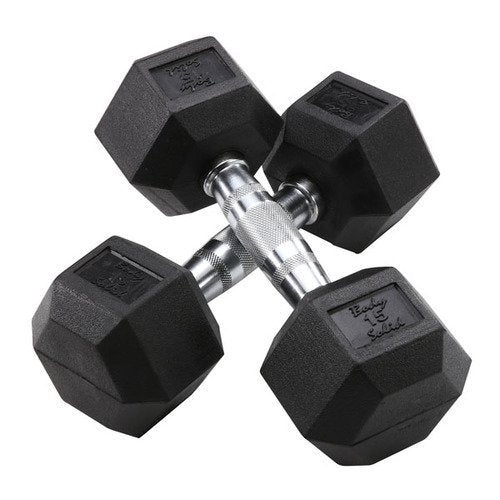 Body Solid Iron SDRSHEAVY Rubber HEX Dumbell, 105-120 lb - GymBasis Store