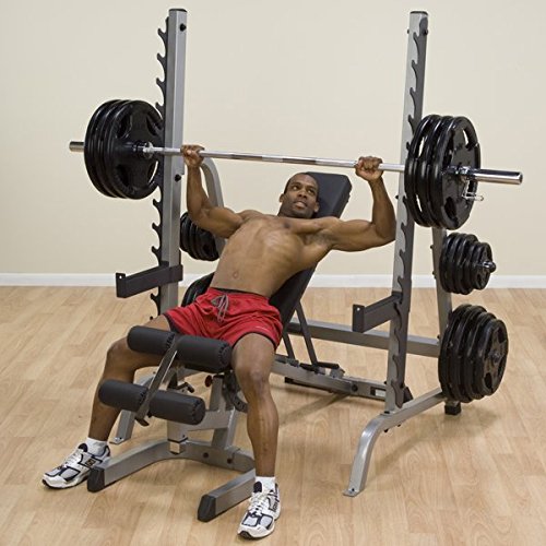 Body-Solid GPR370 Extra-heavy duty Multi Press Squat Rack with Olympic Plate Weight Storage - GymBasis Store