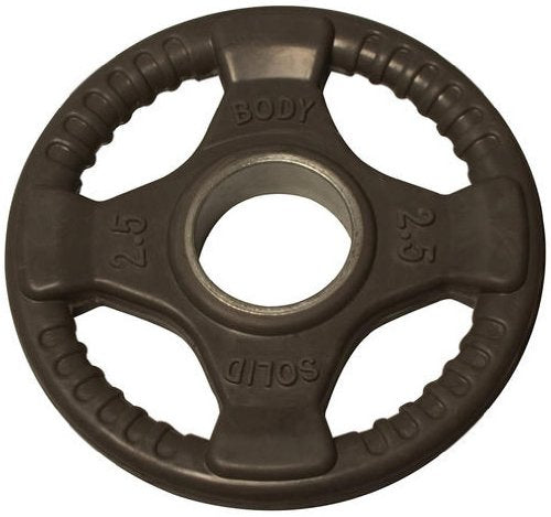 Body-Solid Colored Rubber Grip Olympic Plates (Gray) - 2.5 lb pair - GymBasis Store