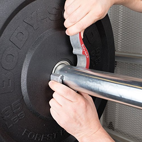 Body-Solid Roepke NATURAL Aluminum Olympic Collars (Pair) - USA-Made Lever Compression Bar Clamps - Barbell Clamps - GymBasis Store