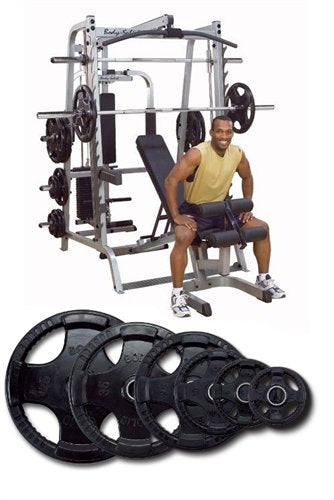 Body Solid Series 7 Smith System With FID Bench And 255 lb Rubber Olympic Set - GymBasis Store