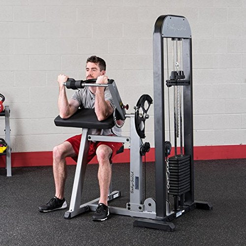 Body Solid GCBTSTK3 Pro Select Bicep/Tricep Machine with DuraFirm Padding and Multi-Grip Handle 310-Pound - GymBasis Store