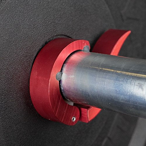 Body-Solid Roepke RED Aluminum Olympic Collars (Pair) - USA-Made Lever Compression Bar Clamps - Barbell Clamps - GymBasis Store