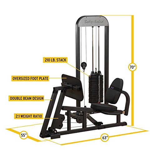 Body Solid GLPSTK3 Pro Select Leg Press Machine with Rubbec-Coated Foot Plate and Adjustable Back Support 310-Pound - GymBasis Store