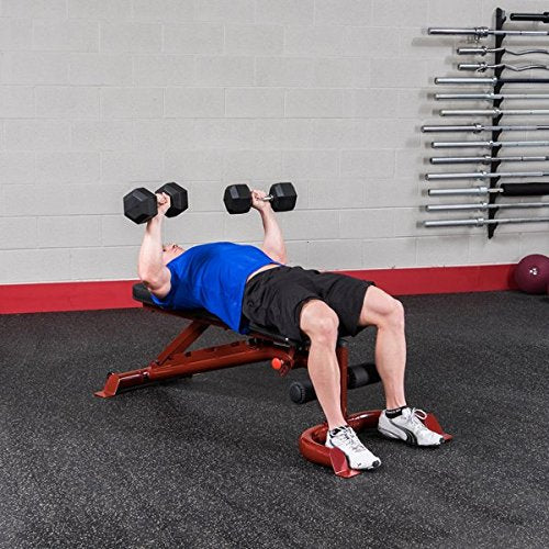 Body-Solid Heavy Duty Adjustable Flat Incline Decline RED Bench #GFID100 - GymBasis Store