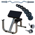 Body Solid GPCB329 Preacher Curl with Olympic Curl Bar, 100lbs. Weights - GymBasis Store
