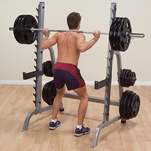 Body-Solid GPR370 Extra-heavy duty Multi Press Squat Rack with Olympic Plate Weight Storage - GymBasis Store