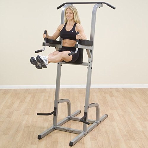 Body-Solid GVKR82 Multi-Function Power Tower With Vertical Knee Raise, Dip Station, Push-Up station, and Pull-Up Station Featuring A Narrow and Wide Grip - GymBasis Store
