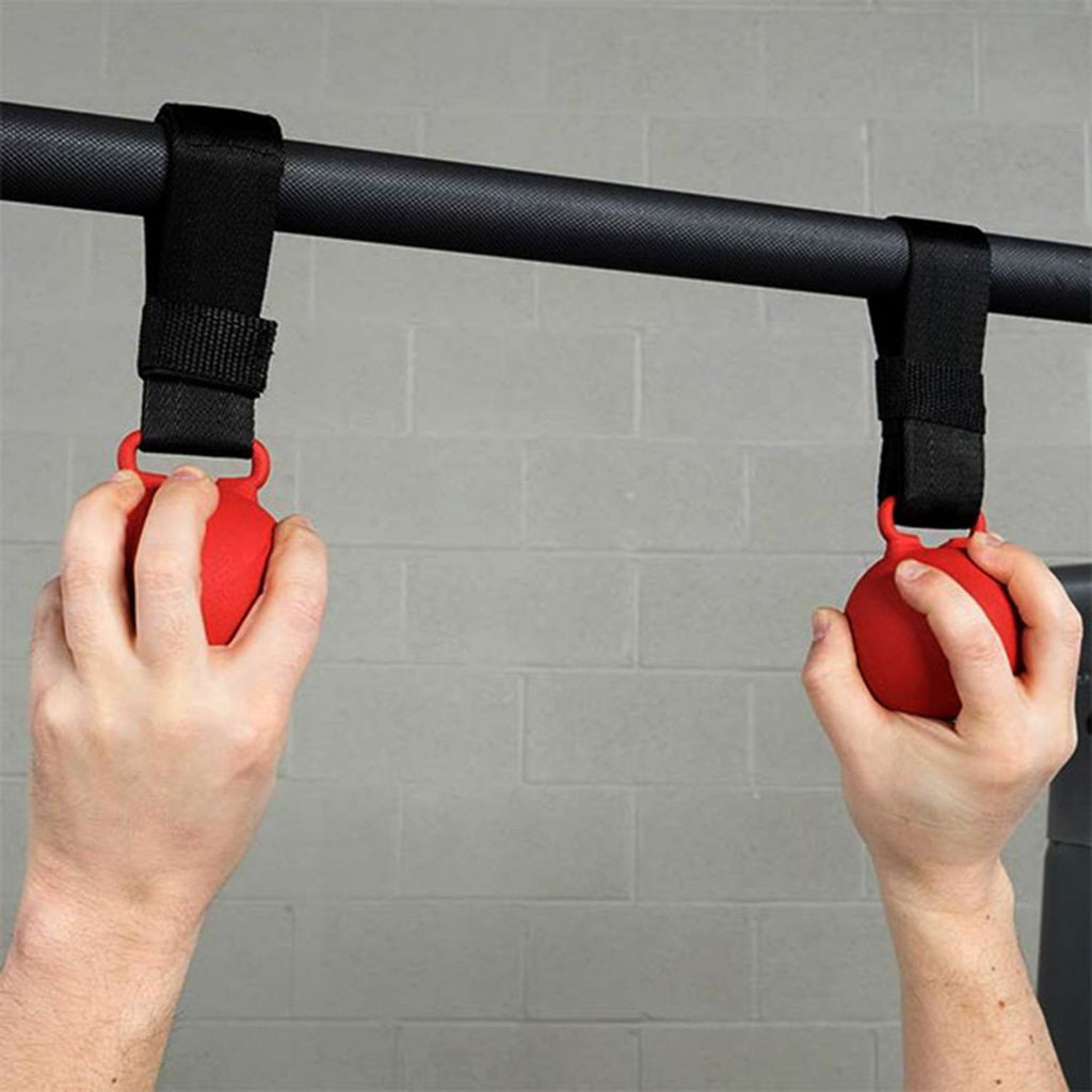 Body-Solid SR-CB CANNON BALL GRIPS (pair) 3 inch Diameter - Non slip red matte paint finish - GymBasis Store