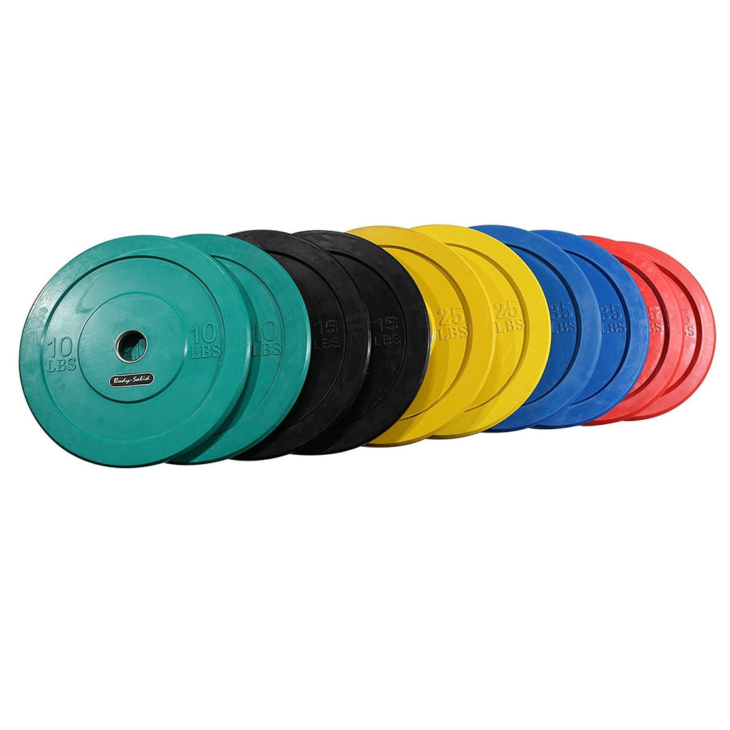 Body-Solid 260 lb. Package Colored Olympic Rubber Bumper Plates - GymBasis Store