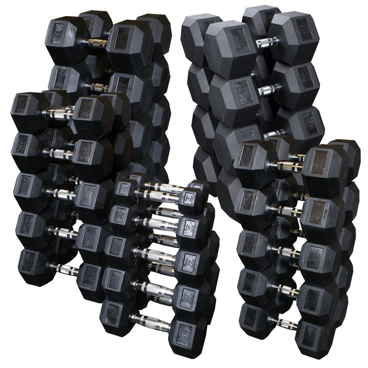 Body Solid Rubber Coated Dumbbell Pairs 5-120lbs. - GymBasis Store