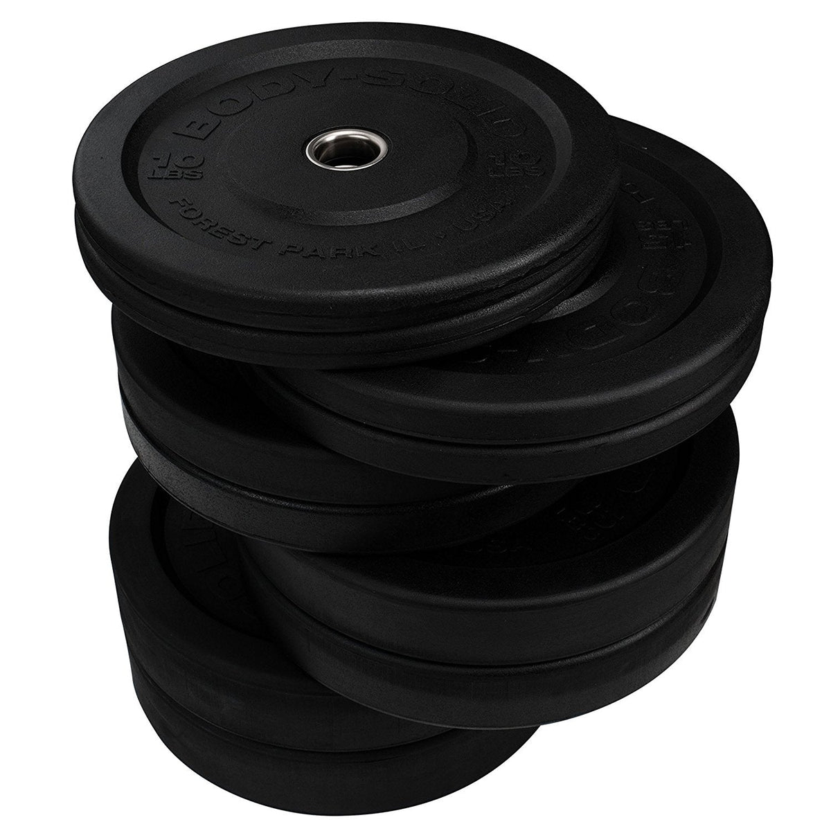 Body Solid Premium Bumper Plate Set Black, Olympic - GymBasis Store