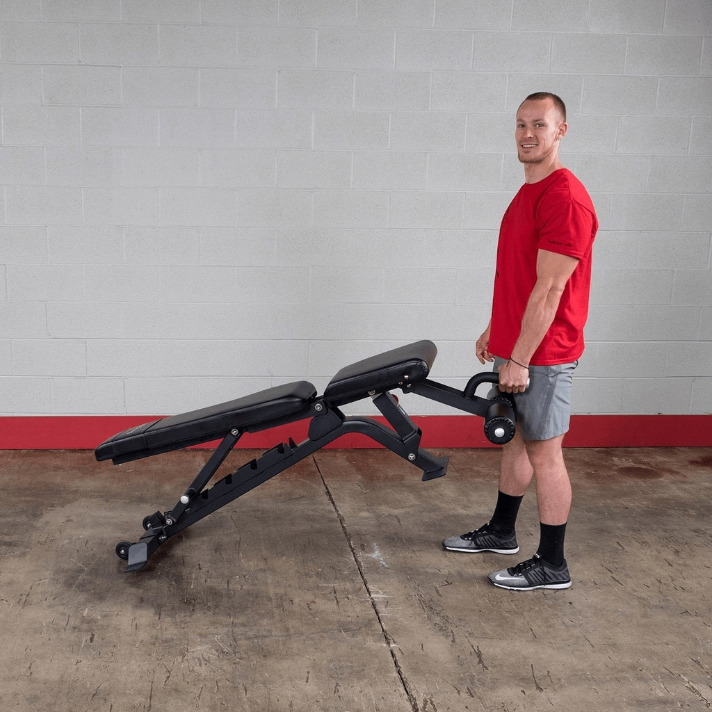 Body-Solid SFID425 Commercial Adjustable FID Bench with Leg Hold Down - 1000 Pound Weight Capacity - Flat Incline Decline Bench - GymBasis Store