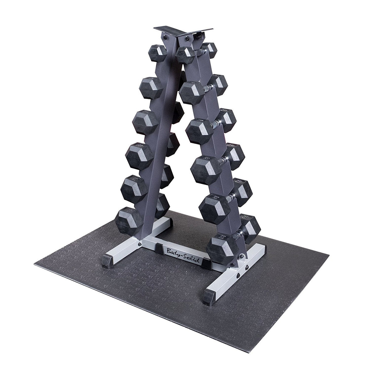 Body Solid GDR44-RFWS Vertical Dumbbell Rack with Rubber Dumbbells - GymBasis Store