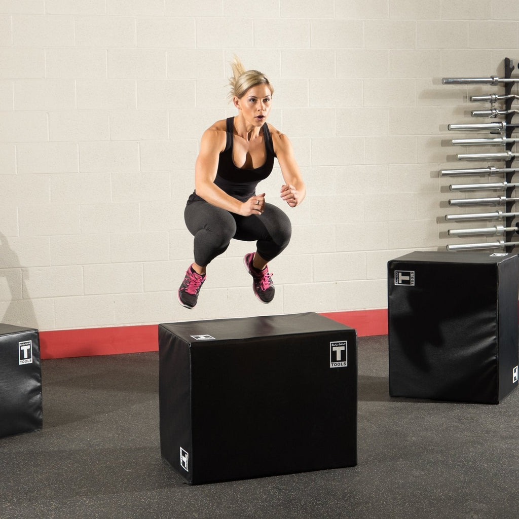 Body-Solid Tools 3 Way Soft Plyometrics Box, Black - GymBasis Store
