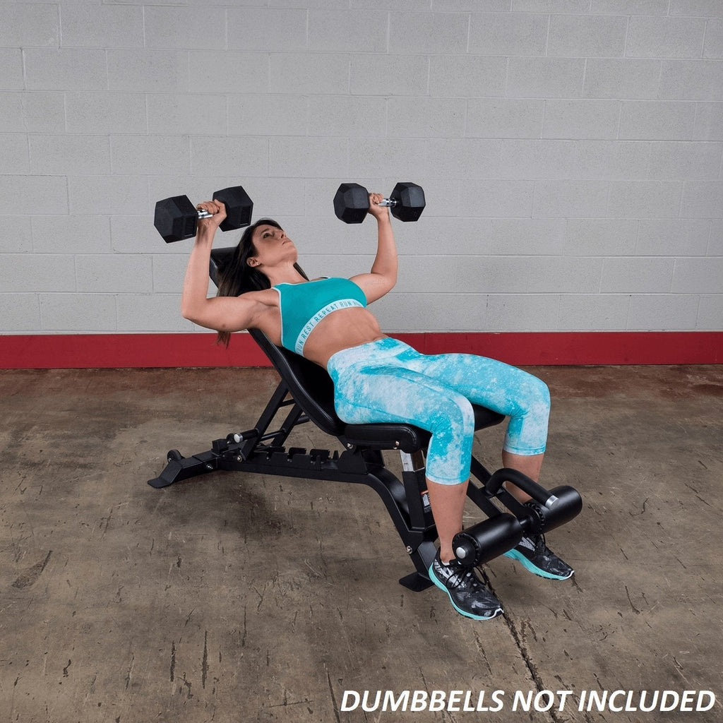 Body-Solid SFID425 Commercial Adjustable FID Bench with Leg Hold Down - 1000 Pound Weight Capacity - Flat Incline Decline Bench - GymBasis Store