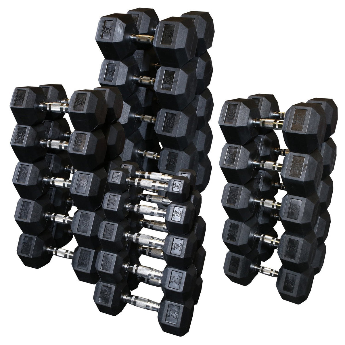 Body Solid Rubber Coated Dumbbell Pairs 5-100lbs. - GymBasis Store