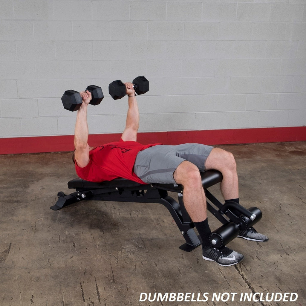 Body-Solid SFID425 Commercial Adjustable FID Bench with Leg Hold Down - 1000 Pound Weight Capacity - Flat Incline Decline Bench - GymBasis Store