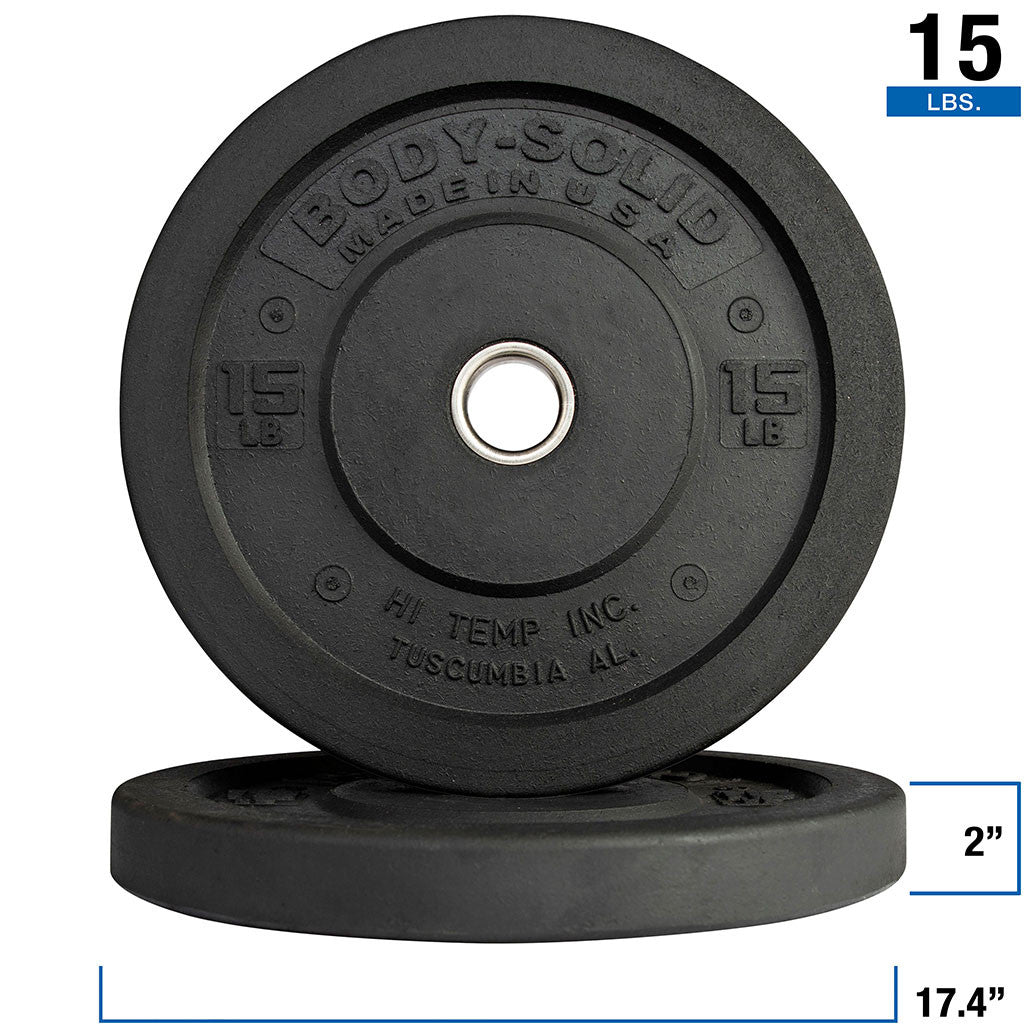10LB BLACK BUMPER PLATES 17.375 ", Full Commercial Made is USA