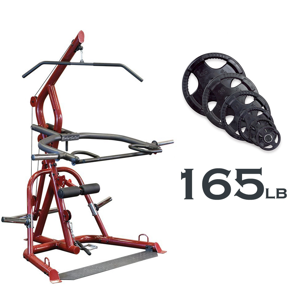 Body-Solid GLGS100 Corner Leverage Gym w/ Rubber Grip Plates - GymBasis Store