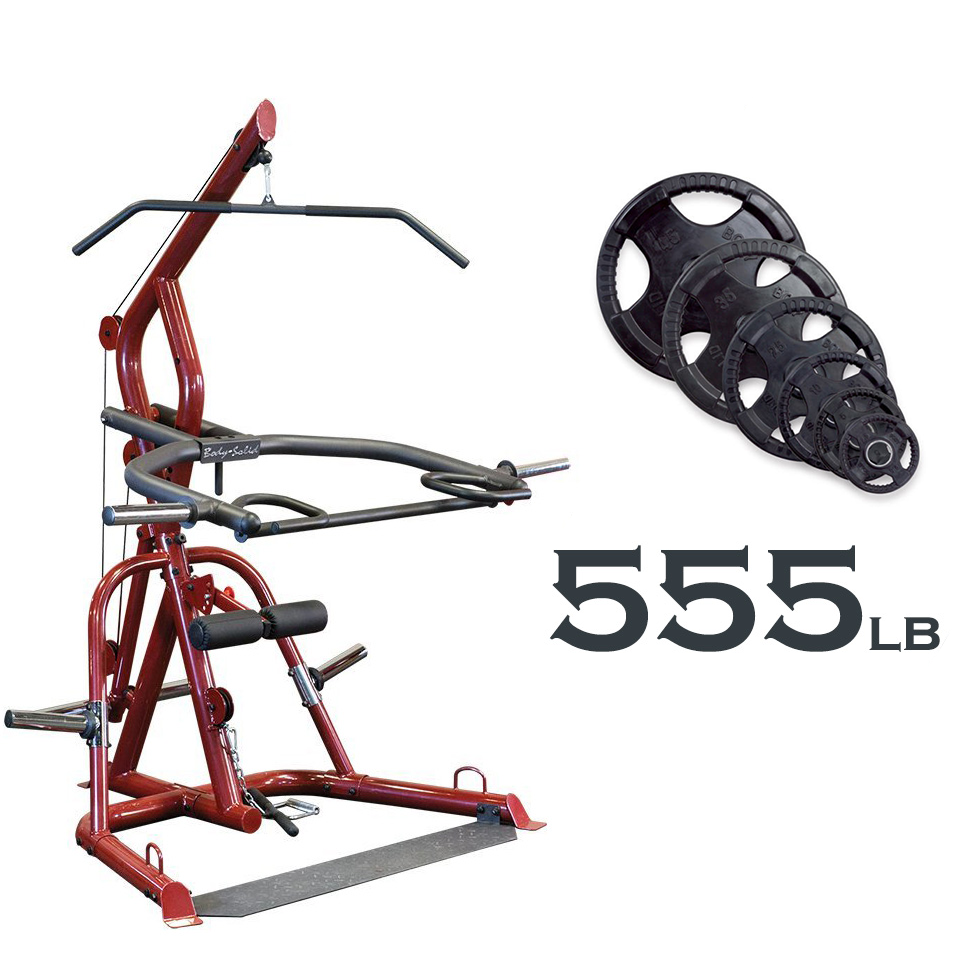 Body-Solid GLGS100 Corner Leverage Gym w/ Rubber Grip Plates - GymBasis Store