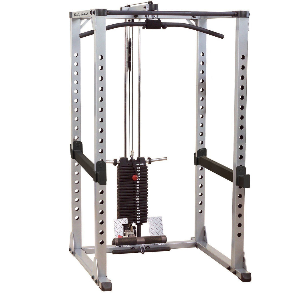 Body-Solid GPR378 Power Rack w/ GLA378 Lat Attach - GymBasis Store