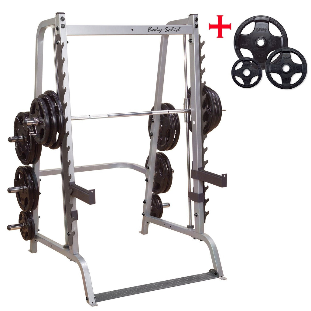 BodySolid GS348Q Series 7 Smith Machine with Rubber Grip Olympic Set - GymBasis Store