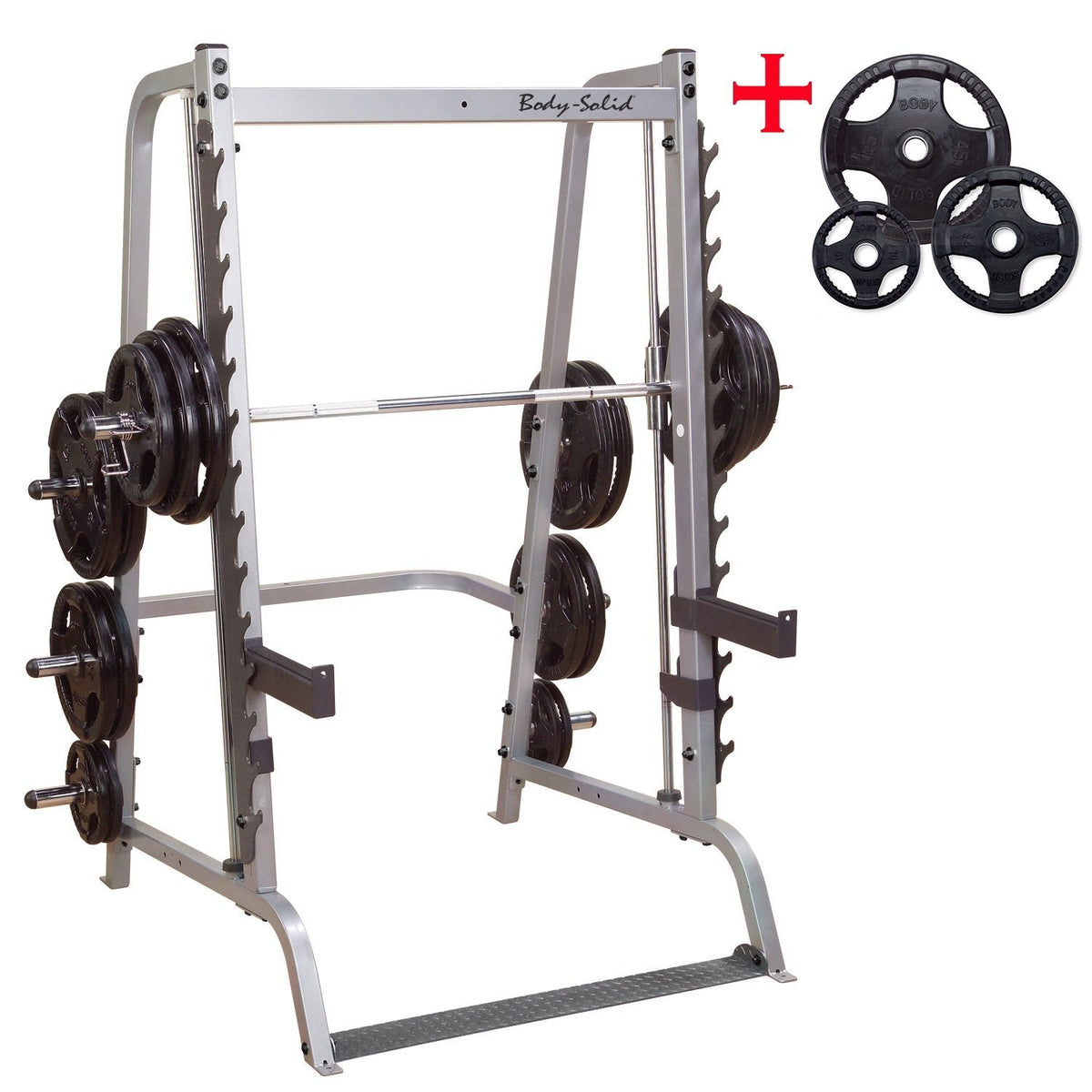 BodySolid GS348Q Series 7 Smith Machine with Rubber Grip Olympic Set - GymBasis Store
