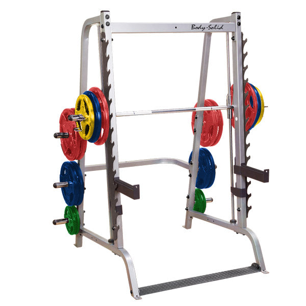 BodySolid GS348Q Series 7 Smith Machine with COLORED Rubber Grip Olympic Set - GymBasis Store