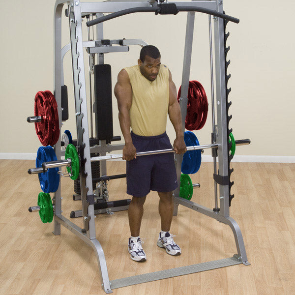BodySolid GS348Q Series 7 Smith Machine with COLORED Rubber Grip Olympic Set - GymBasis Store