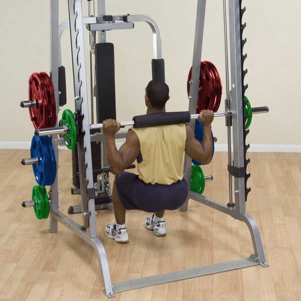 BodySolid GS348Q Series 7 Smith Machine with COLORED Rubber Grip Olympic Set - GymBasis Store