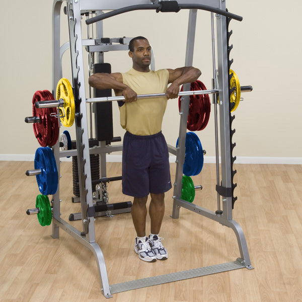 BodySolid GS348Q Series 7 Smith Machine with COLORED Rubber Grip Olympic Set - GymBasis Store