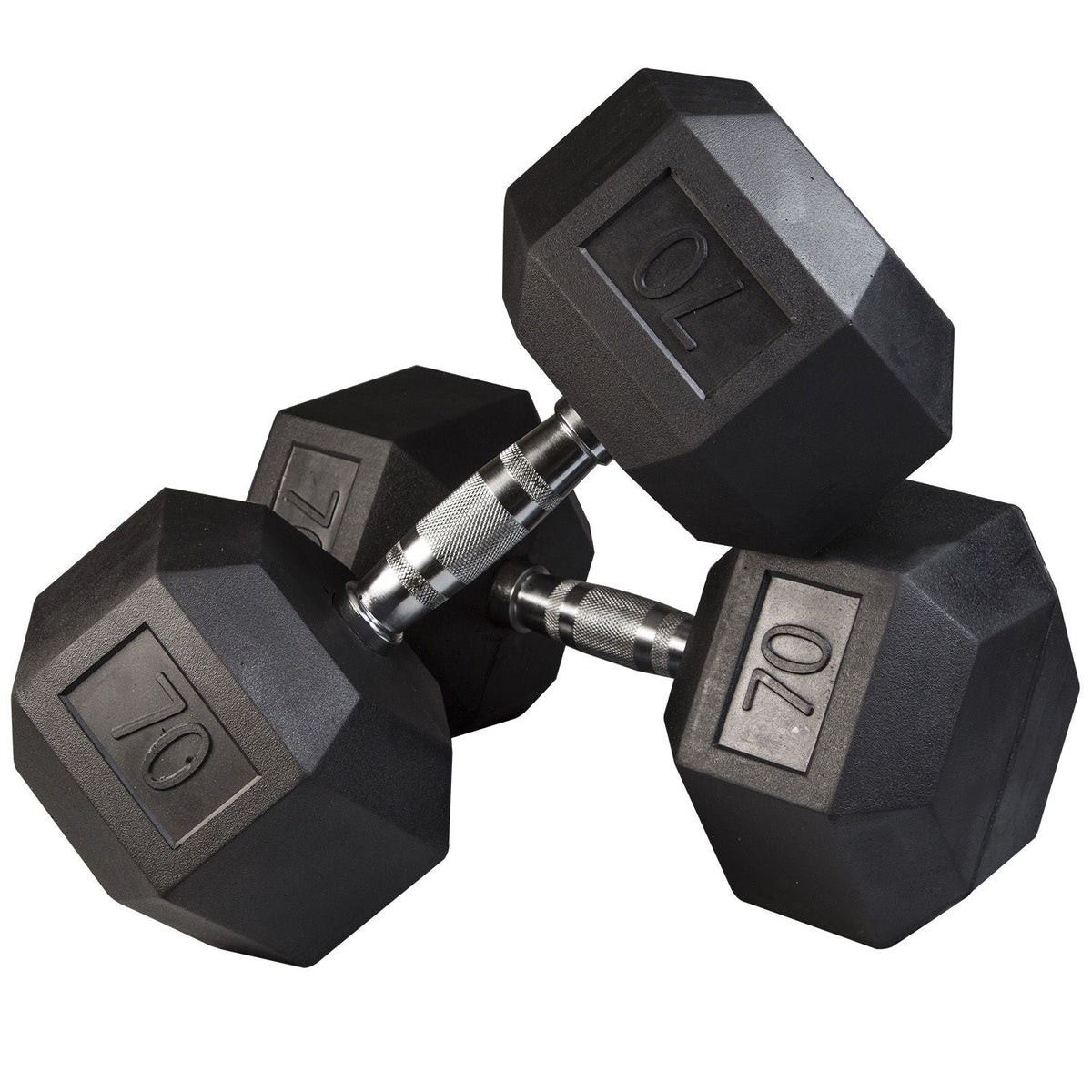 Heavy Duty Rubber Coated Dumbbell Set with Rack 5-70 lbs Pairs - Body-Solid - GymBasis Store