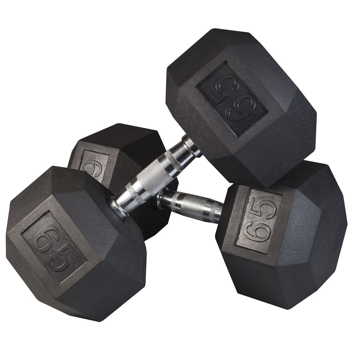 Heavy Duty Rubber Coated Dumbbell Set with Rack 5-70 lbs Pairs - Body-Solid - GymBasis Store